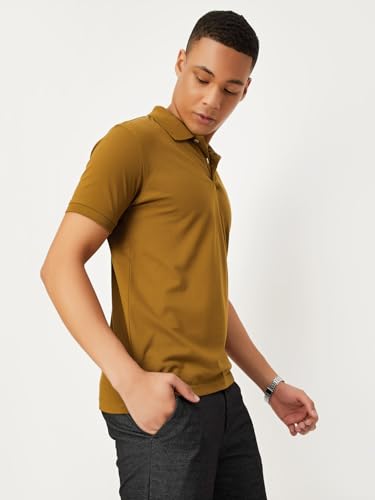 Image of Max Men's Cotton Relaxed Fit Half Sleeves Polo Neck T-Shirt