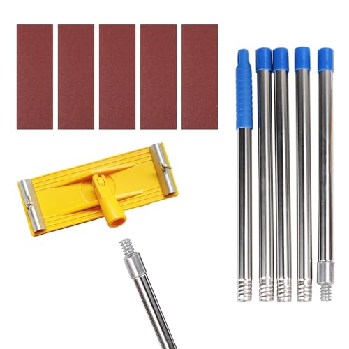 Heavy Duty Swivel Pole Sander, Wall Sanders with Extension Pole for Fast Productive Floor Wall and Ceiling Sanding, Without Ladders, Universal Screw, Drywall Sander Compatible with 9×3in Sandpapers