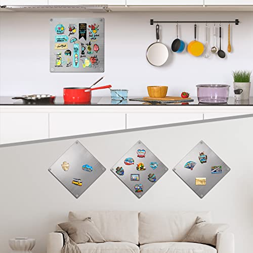 Pelopy 2 Pcs 12 X 12 Inch Metal Frameless Magnetic Board For Wall Magnetic Bulletin Board Stainless Steel Magnet Board To Display Magnets Notes Photos Lists For Home Office School Classroom Kitchen #TOP4