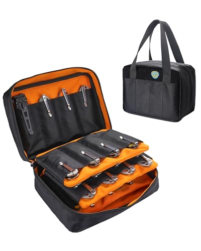 Image of VIPERADE VE40 Knife Display Case with 40 Slots, Folding Knives Storage Holder, Knife Collection Carrier Bag for Folding Knives Flashlights Multitools