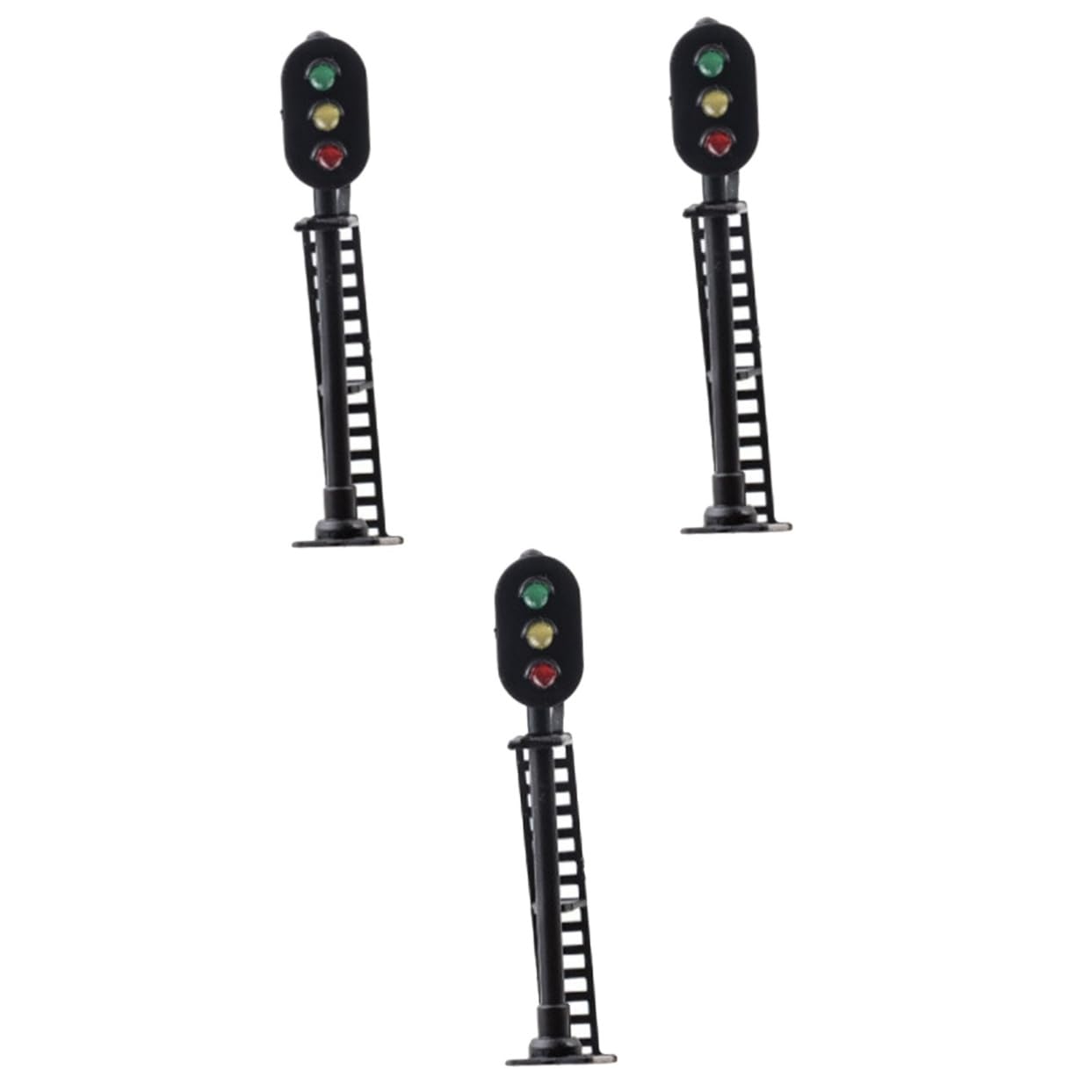 Lurrose 3pièces Modèle De Feu De Signalisation pour Train Miniature Signal Lumineux Vert-Jaune-Rouge pour Décoration De Paysage Table Accessoire De Modélisme Ferroviaire