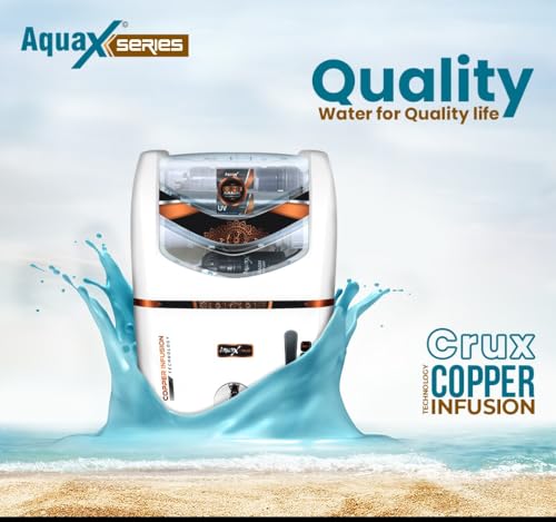 Image of Aqua x Crux 7-Stage RO UV UF Water Purifier with Copper Mineral Technology & TDS Controller | Advanced Home Water Filter for Safe Drinking Water, Impurity Removal & Better Taste(White)