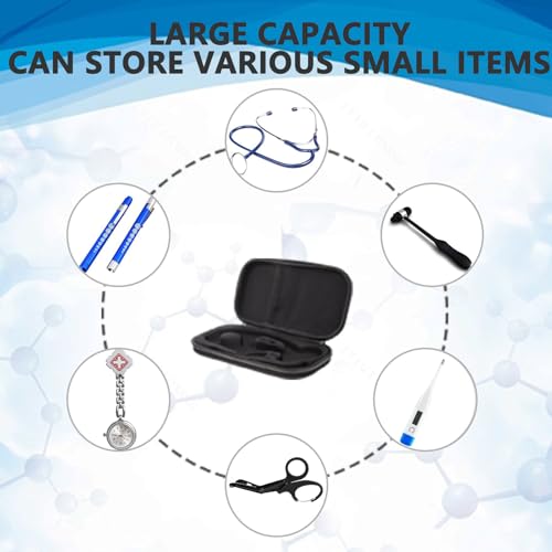 Image of Stethoscope Case Storage Box, Portable, Shockproof Protection, Compatible with 3M Stethoscope /ADC /MDF Stethoscopes, Suitable for Nurses, Pediatricians, and Doctors (Black)