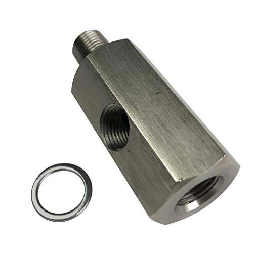 STEBER 1/8 NPT Stainless Steel Oil Pressure Sensor Tee Fitting with Side Port