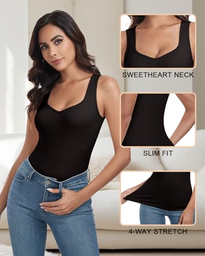 WOWENY Camiseta térmica básica sin Mangas para Mujer, Camiseta térmica de Invierno, Camiseta térmica de Invierno, Camiseta Interior de Forro Polar, para el día a día, Negro, M