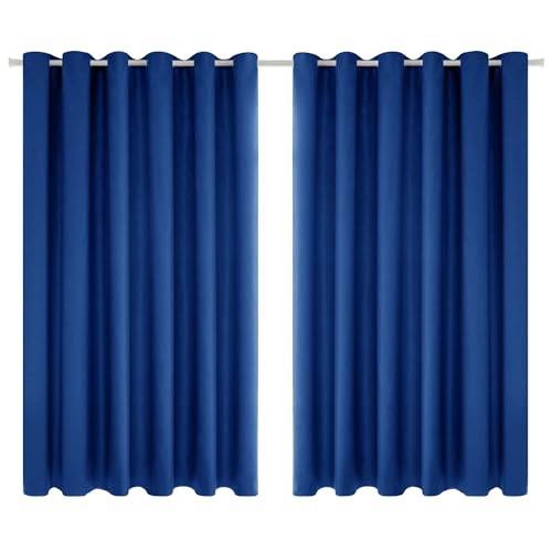 Deconovo Thermal Insulated Extra Wide Blackout Curtains 90x54 Inch Drop Energy Saving Noise Reducing Eyelet Curtains for Bedroom 1 Pair