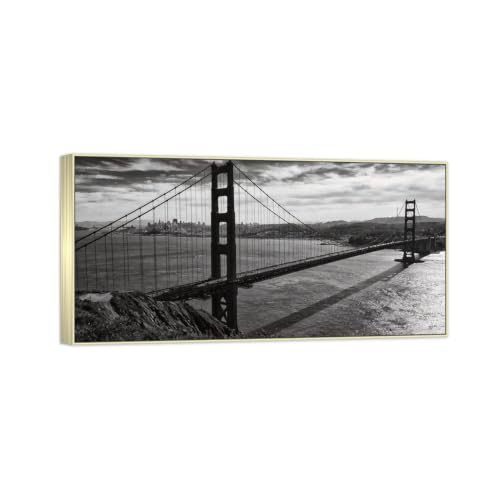 Tableau mer noir et blanc 20x40cm pour habiller un mur vide avec un cadre argenté