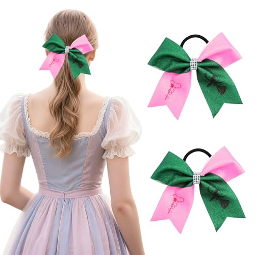 Cluksik 2Pcs Witch Hair Rope for Women Pink & Green Hair Ropes Witch-themed Accessories Wicked Merch Gifts for Women Wicked Hair Accessories for Halloween/Birthday Party Costume