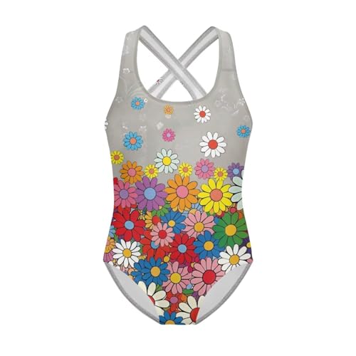 Image of Girls One Piece Swimsuit Teens Cross Back Summer Beach Wear for 5-14Y