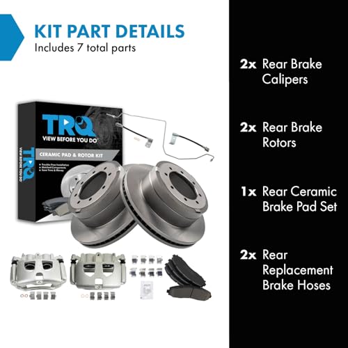 Image of TRQ Brake Pad & Rotor Kit Ceramic Compatible with 2017-2019 Ford F-350 Super Duty