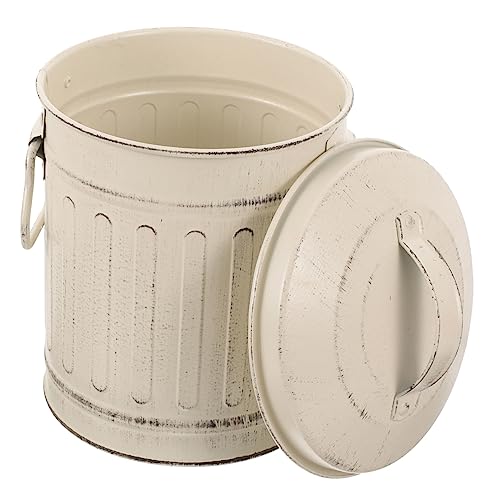 TOVINANNA Secchio in Metallo Vintage Per Cenere Da Focolare Con Coperchio Grande Capacità Per Stoccaggio Interno Sicuro e Versatile Design Retrò Adatto Cucina e Casa