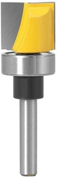 Zkenyao-Router Bit 1/4" 6mm Shank Pattern Bit Flush Trim Bit Straight Bit with Bearing Hinge Mortising Router Bit Wood, Use Safety Reliable (Cutting Edge Length : 6PCS 6mm Shank)