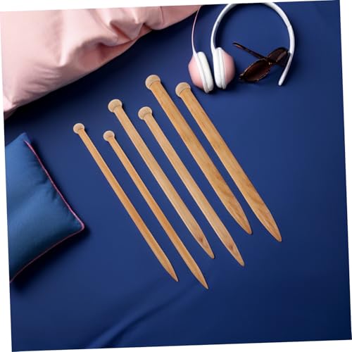 Aiguilles à tricoter en bois Uonlytech de large diamètre pour tricoter vos couvertures et pulls