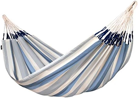 LA SIESTA Brisa Classic Hammock, Handmade, Weather-Resistant, Tear-Resistant Hammock for Indoor & Outdoor Relaxation, Size-Double - Sea Salt
