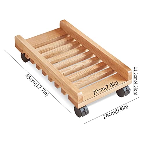 Soporte móvil para CPU de computadora, carro para torre de computadora, soporte de madera con ruedas para escritorio de oficina en casa miniatura 2