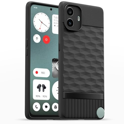 Image of Pikkme Back Cover for CMF by Nothing Phone 1 5G Camera Protection 3D Hexa Cube Design Silicone Protective Bumper Case (Black)