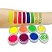 Neon Pigment Eyeshadow Powder, MSJiA 9 Mixed Bright Matte Colors UV Glow Blacklight Luminous Pigments Fluorescent Glitter Mica Dye Colorant Makeup Kit