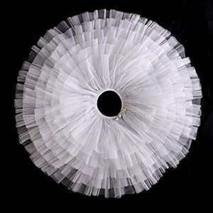 Ivenf Christmas Tree Skirt, 30 inches Small Tulle 6-Layer Ruffled Skirt, White Elegant Xmas Tree Holiday Decorations Ivenf Christmas Tree Skirt 30 inches Small Tulle 6 Layer Ruffled Skirt White Elegant Xmas Tree Holiday Decorations