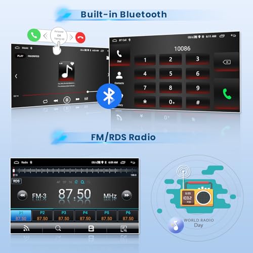 Image of Inefala 9 inch Radio for Toyota Fortuner Hilux 2005-2014 CarPlay Stereo | 2+64G, Android 15, Wireless CarPlay /Android Auto, 28UI, GPS, Bluetooth, EQ, Free Backup Camera