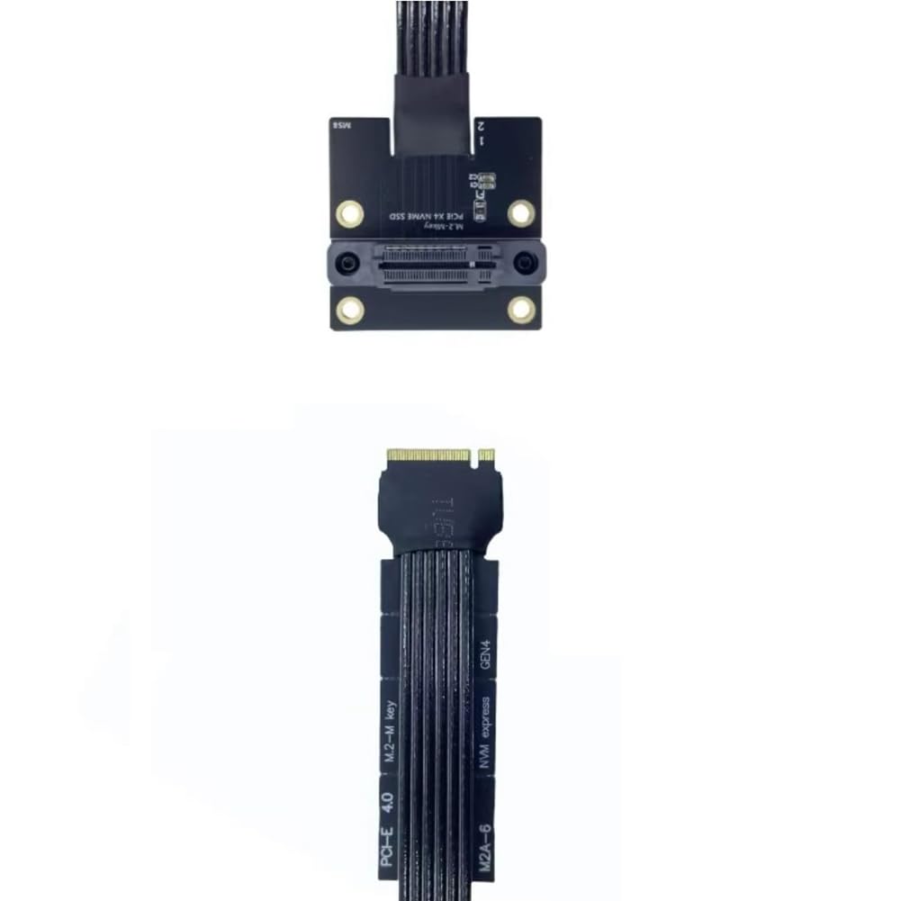 M. 2 M-EKY szybki kabel przedłużający do PCIe 4.0 M. 2 NVMe SSD posrebrzany drut projekt M. 2 gniazdo pionowe 30 cm