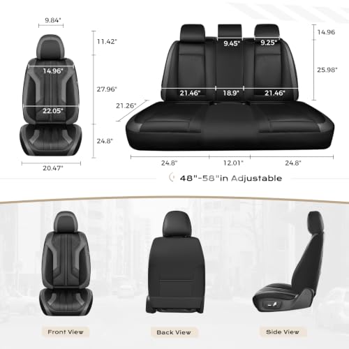 Image of Coverado Car Seat Covers, Front Covers for Cars, Car Seat Cover Front Seats, Automotive Seat Cover, Waterproof, Leather Car Seat Cushion, Universal Interior Covers Seat Protectors for Most Cars
