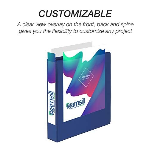 Image of Samsill Durable 1.5 inch 3 Ring Binder, D Ring Binder, 100% Recycled Chipboard, Blue, 4 Pack