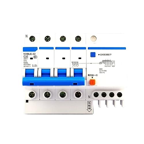RCBO NXBLE-32 4P tipo C interruptor magneto térmico diferencial de 20A y 30mA para protección 230V