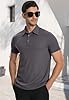 KUYIGO Premium Polo da Uomo con Texture Unica in Tessuto Morbido e Traspirante per Sport Estivi e Smart Casual, Grigio Scuro M #4