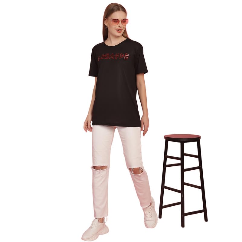 Image of Round Neck Cotton Printed Women Regular Fit Tshirt-P1950