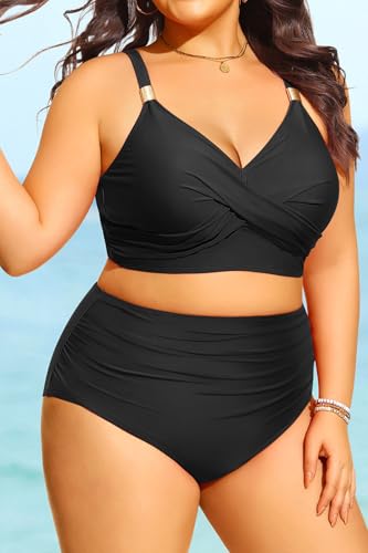 Aqua Eve Plus Size Two Piece Swimsuit - Women High Waisted Bikini Tummy Control Bathing Suit 2025 Swimwear3