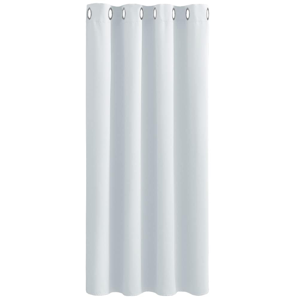 PONY DANCE Cortina Opaca 1 Pieza Cortinas Cortas Dormitorio Cortina Termica Aislante Frio y Calor Cortinas Cortas para Ventanas, 140x180 CM (Ancho x Alto), Blanco Gris Global Recycled Standard Global Recycled Standard OEKO-TEX STANDARD 100 Global Recycled Standard