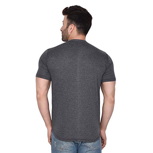 Image of Geum Men's Mandarin Collar Shirt with Graphic Print| Short Sleeve Cotton Blend Slim Fit Casual Shirt for Men