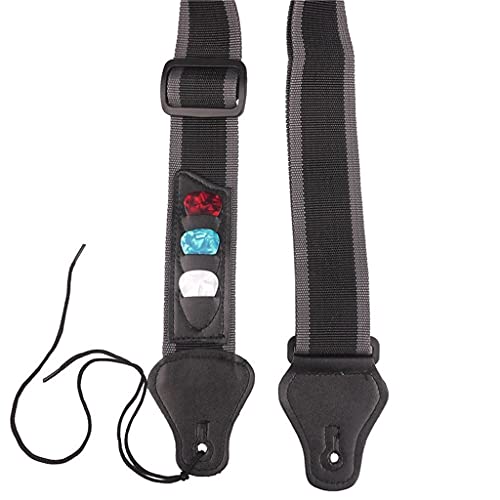 Adjustable Electric Guitar Strap 3 Guitar Picks Holders PU Leather Ends Acoustic Guitar Bass Strap Belt Accessories… - Les Beatles, Paul McCartney, John Lennon, RIngo Starr, George Harrison Adjustable Electric Guitar Strap 3 Guitar Picks Holders PU Leather Ends Acoustic Guitar Bass Strap Belt Accessories… – Image 3