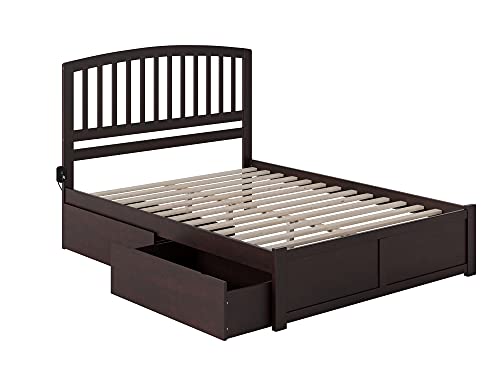 Afi Richmond Queen Platform Bed With Flat Panel Footboard And Turbo Charger With Urban Bed Drawers In Espresso #TOP5