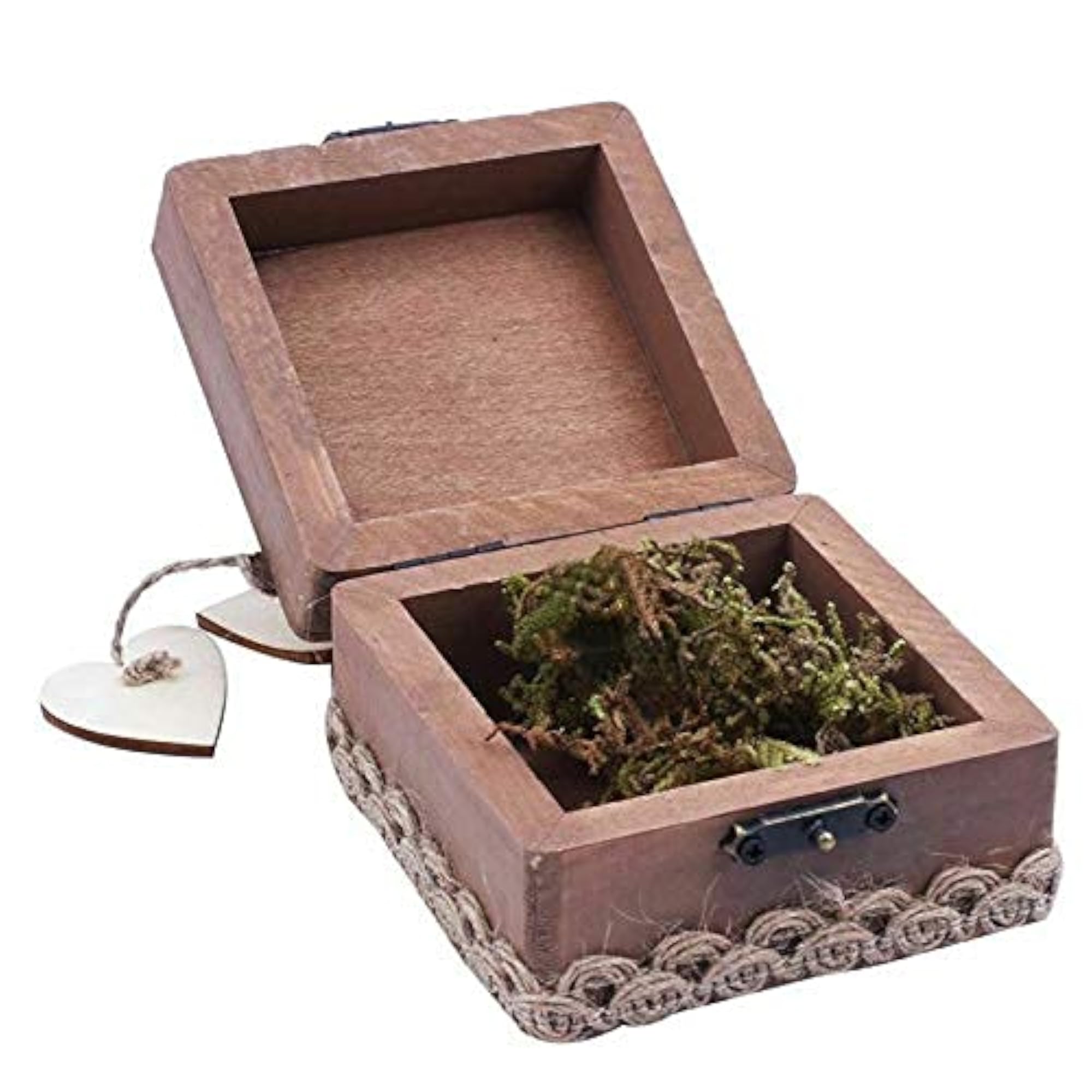 Imported Wooden Heart-Shaped Decorated Wedding Ring Bearer Holder