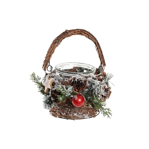 Portavela ratan panier rouge déco de table centre de table chalet - 2