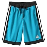 adidas Boys 8-20 Core Iconic Volley Board Shorts (Small, Turquoise)