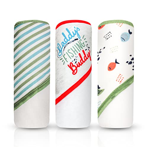 Image of MODERN BABY 3 Pack Hooded Baby Bath Towel Set for Newborns Infants & Toddlers, Boys & Girls Baby Hooded Towels
