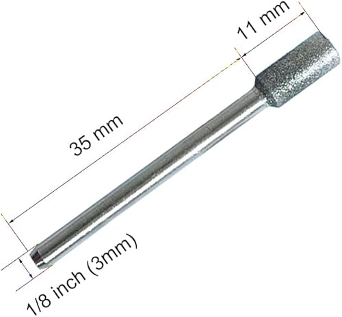 Miniatura 10 de Juego de herramientas rotativas con vástago de 18, grano 60, 20 piezas, brocas rotativas para piedra roca de 0.118 in, 0.157 in, 0.197 in, 0.236 in,