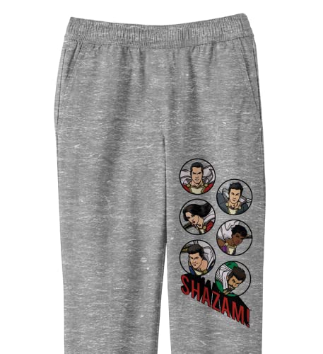 Shazam! Character with Circle Frame and Logo Name Youth Athletic Heather Graphic Jogger Pants2