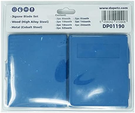 Dapetz ® 14pc Assorted Jigsaw Blade Set U Fitting for Metal Cobalt Steel Plastic Wood High Alloy Steel For Cutting: Wood, Pvc, Plastic, Aluminium, Sheet Metals