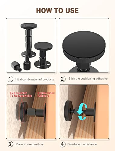 image for MERDTTES 4PCS Adjustable Threaded Bed Frame Anti-Shake Tool, Upgraded 