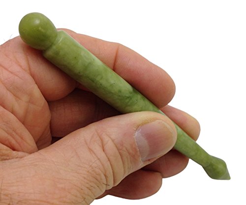 Jadience Jade Gua Sha Derma Pen Infrared Massage Therapy Natural Healing Stone For Scar Tissue, Facial Wrinkles, Fine Lines, Lymphatic Drainage | Chinese Acupressure Tool For Whole Body Detox #TOP3