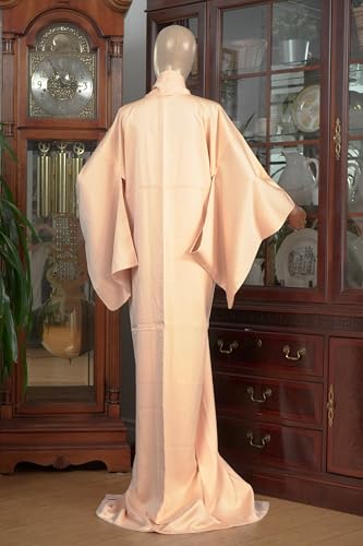 DEAR VANILLA Authentic Traditional Japanese Tango Chirimen Silk Iromuji Kimono for Women Robe Made in Japan KMC-0027 Cream