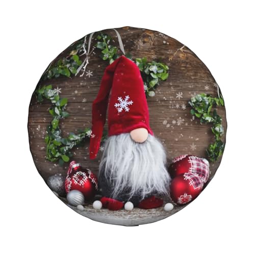 Image of Christmas Gnome Spare Tire Cover Winter Weatherproof Universal Wheel Protectors Christmas New Year Wheel Covers for Rv Camper Travel Trailer SUV Truck 16 Inch Holiday Xmas Decor