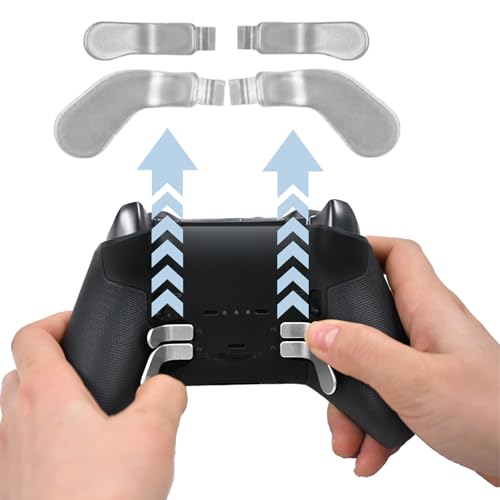 Image of 9 in1 Metal Thumbsticks Accessories for Xbox Elite Controller Series 2 Core, Replacement Paddles Parts Repair Kit for Elite Series 2 Core Controller with 4 Swap Joystick, 4 Paddles,1 D-Pads(Silver) [video game]