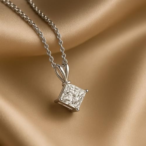 14K Gold 1/2-5 Carat LAB GROWN Diamond Solitaire Pendant IGI Certified 4 Prong Diamond Pendant Necklace For Women (E-F-G, VS1-VS2, 0.50-5 C.t.w)4