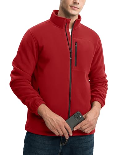 TBMPOY Men's Fleece Jackets Lightweight Full-Zip Fall Jacket Outdoor Hiking Warm Winter Coats with Pockets3