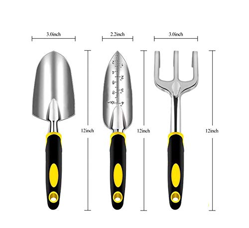 Set de herramientas para jardín, 3 piezas, aluminio miniatura 2