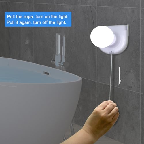 Image of Battery Operated Light Bulb, Stick-Up LED Closet Light Bulb with Pull Chain